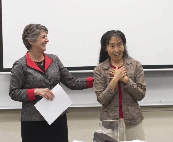 Professor Zhou and Provost Maria Pallavicini