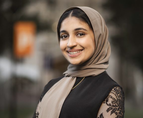 University of the Pacific sociology student Rahila Shah on the Stockton Campus