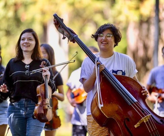 Music participate in the Conservatory's music camp