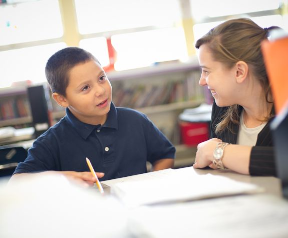 teaching student with child
