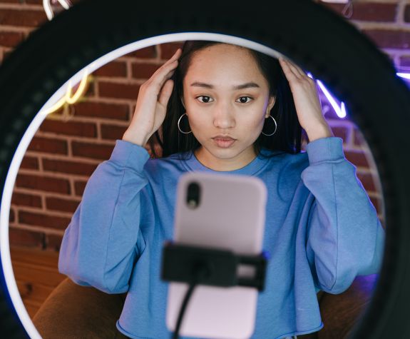 person posing in front of the camera