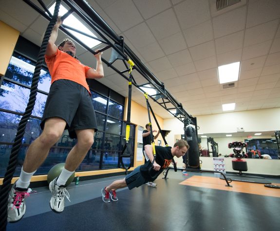 Students doing pullups