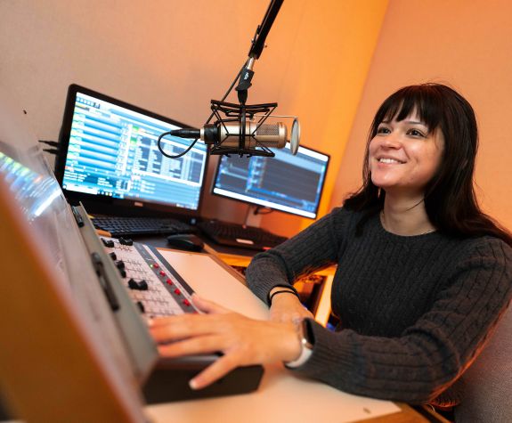 Working on a podcast