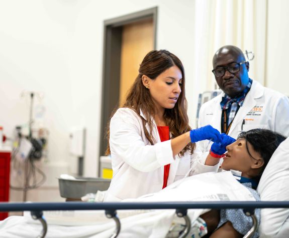 a student practices a procedure 