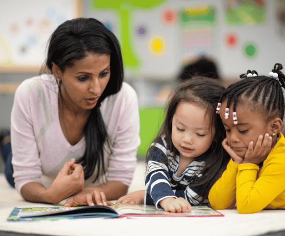 teacher with students
