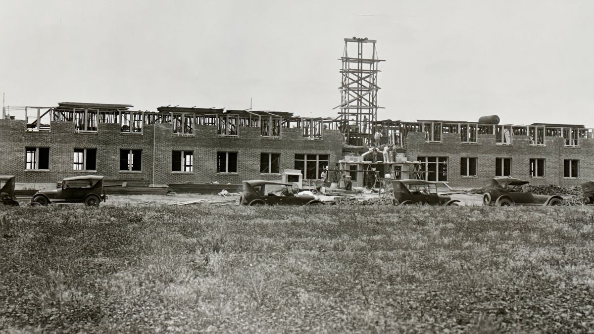 South Hall during construction