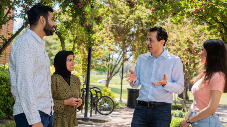 Professor Mamoun M. Alhamadsheh with students