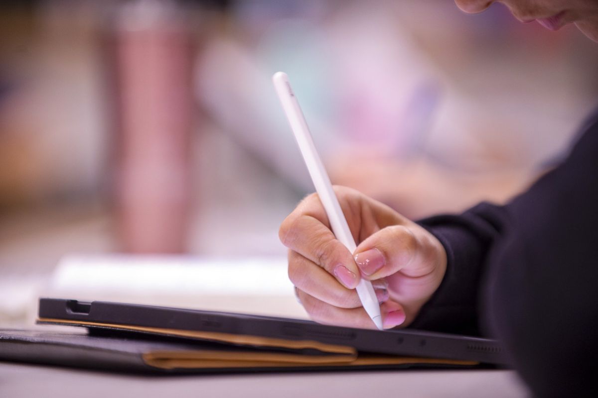 hand with stylus 