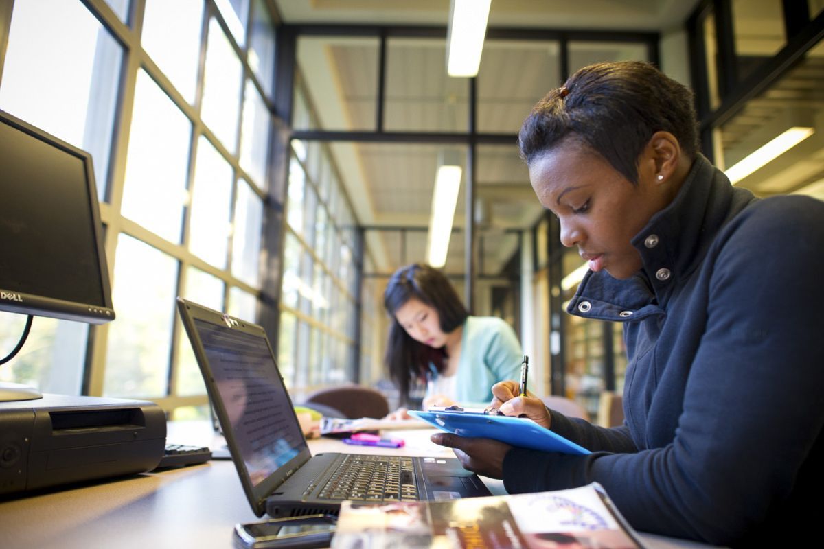 student studying
