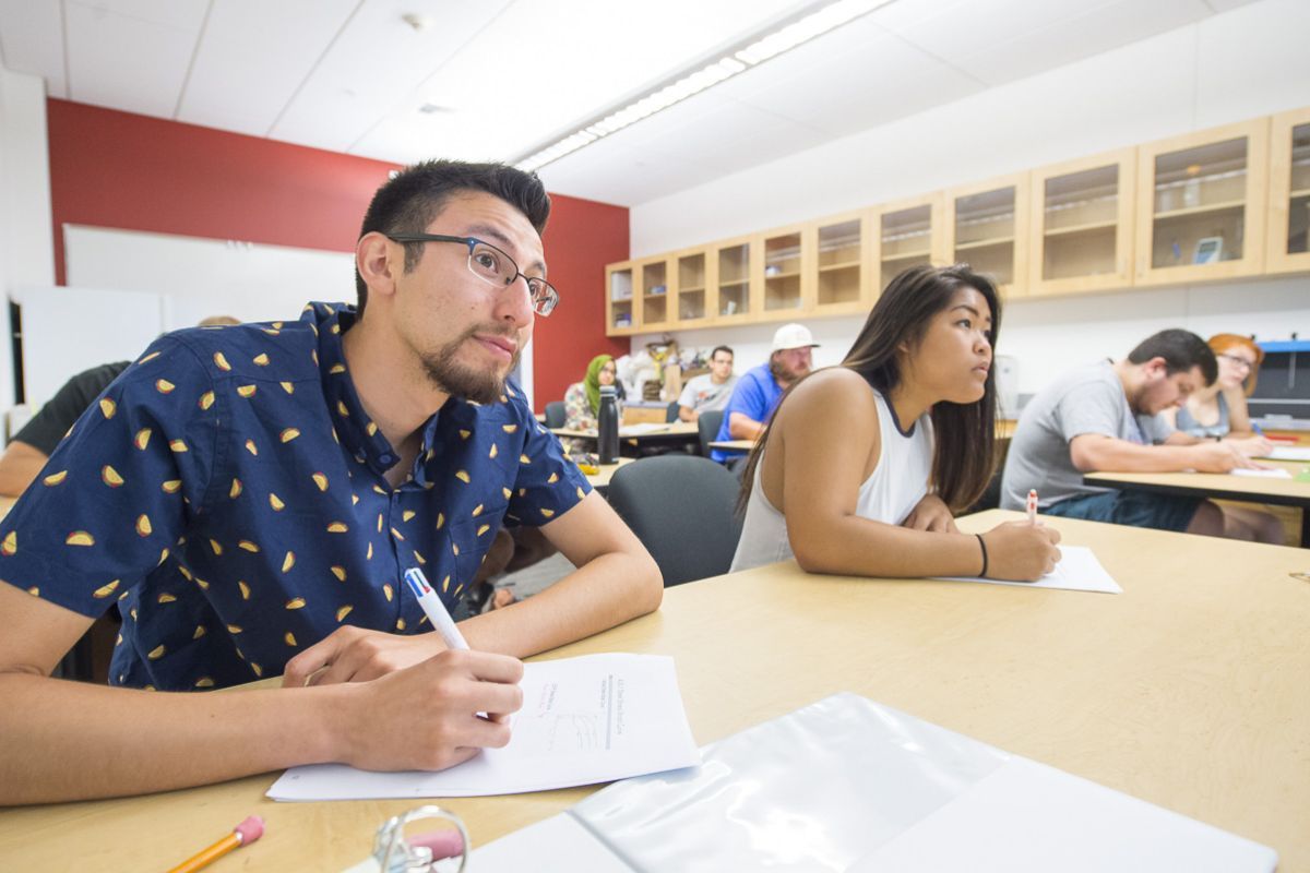 students take notes during class