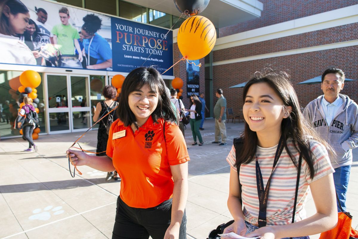 students at orientation
