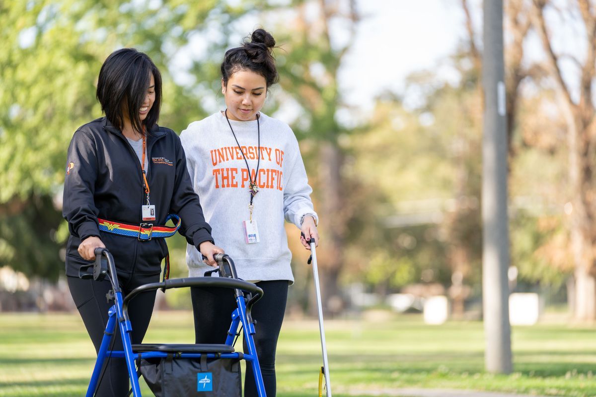 University of the Pacific students practice occupational therapy techniques on campus in Sacramento, CA