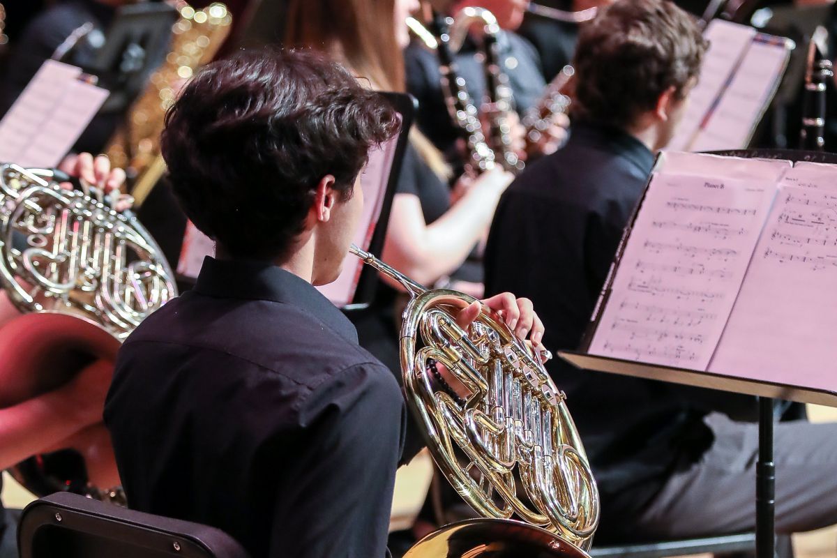 student in a concert band
