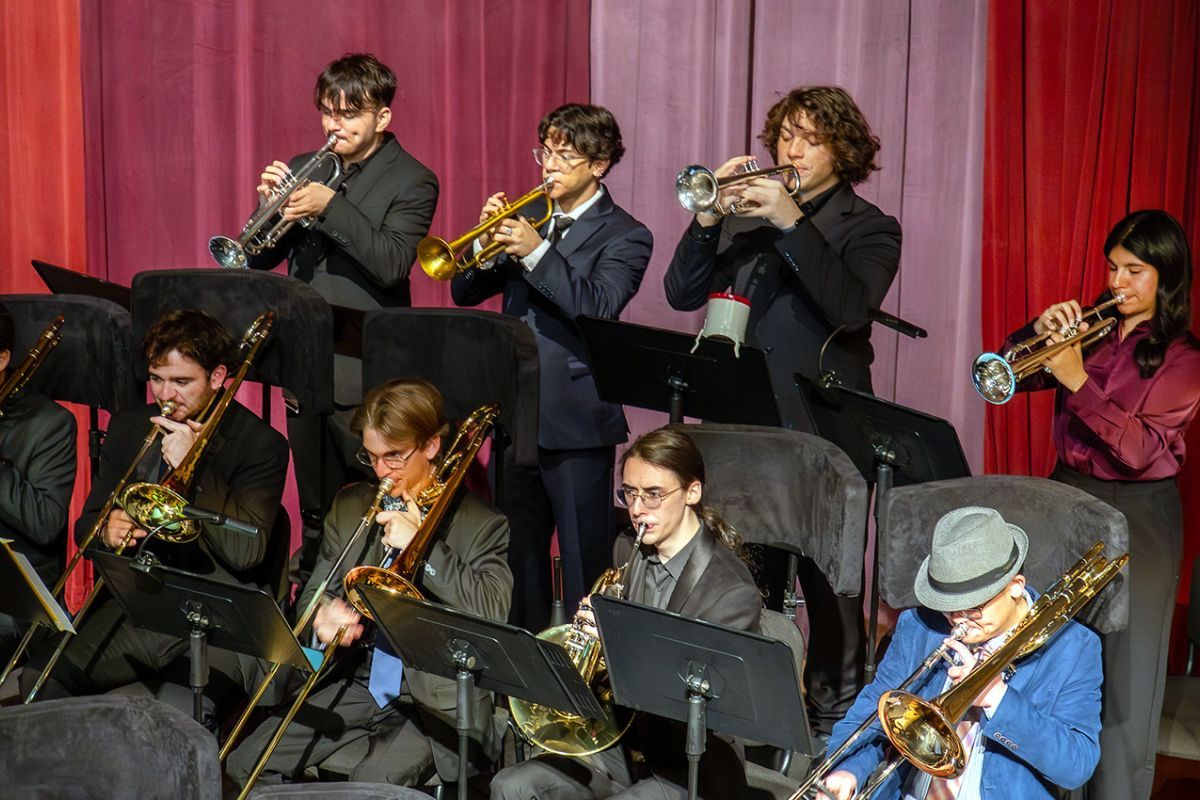 Students playing in the Pacific Jazz Ensemble