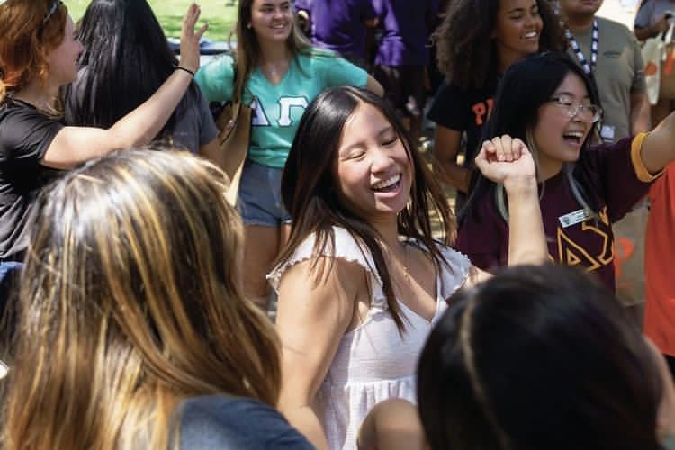 students dancing