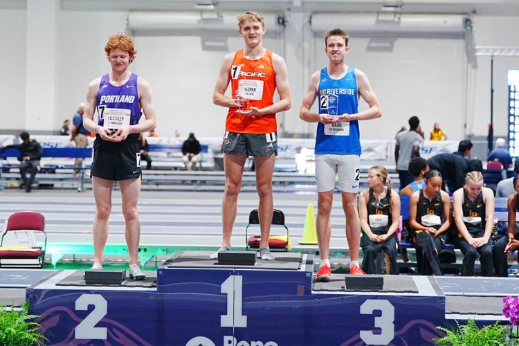 Jack Weber '27 won the individual title in the men’s mile, finishing more than three seconds ahead of the next runner.