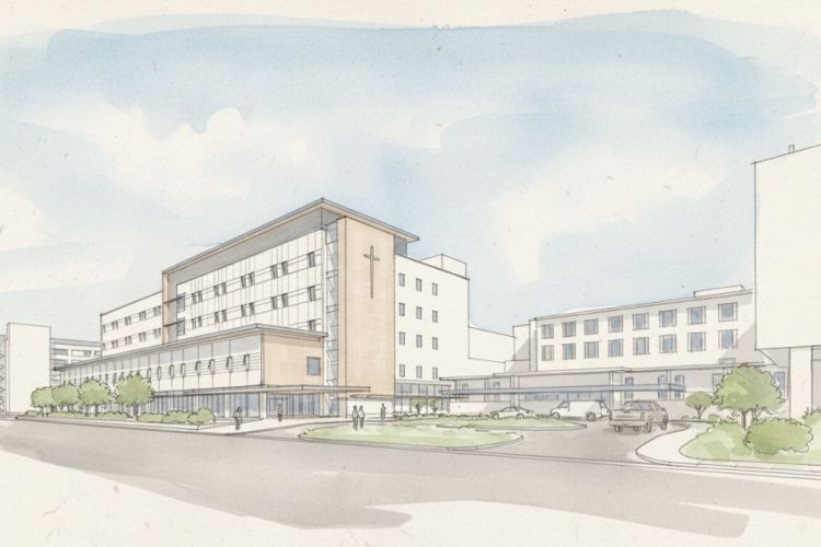 A rendering of Dignity Health's new tower