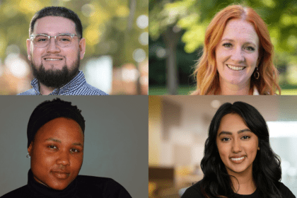 A collage of four people