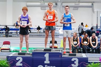 Jack Weber '27 won the individual title in the men’s mile, finishing more than three seconds ahead of the next runner.