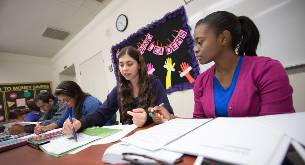 Students work in a professional writing course.