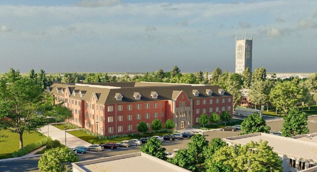 Rendering of the exterior of Southwest Hall