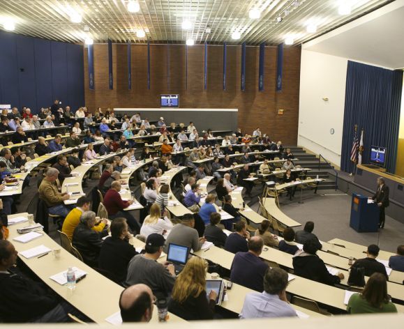students in the lecture hall during MCLE