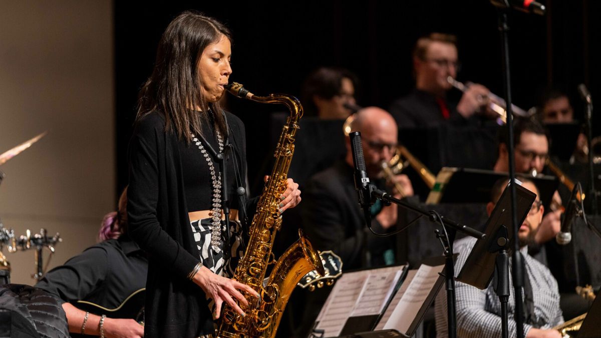 Guest artist and jaz saxophonist Melissa Aldana performing at University of the Pacific