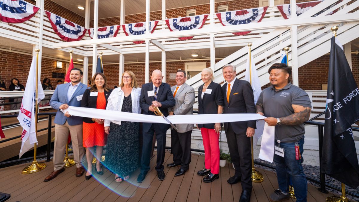 President Christopher Callahan at the Manor Hall ribbon cutting. 